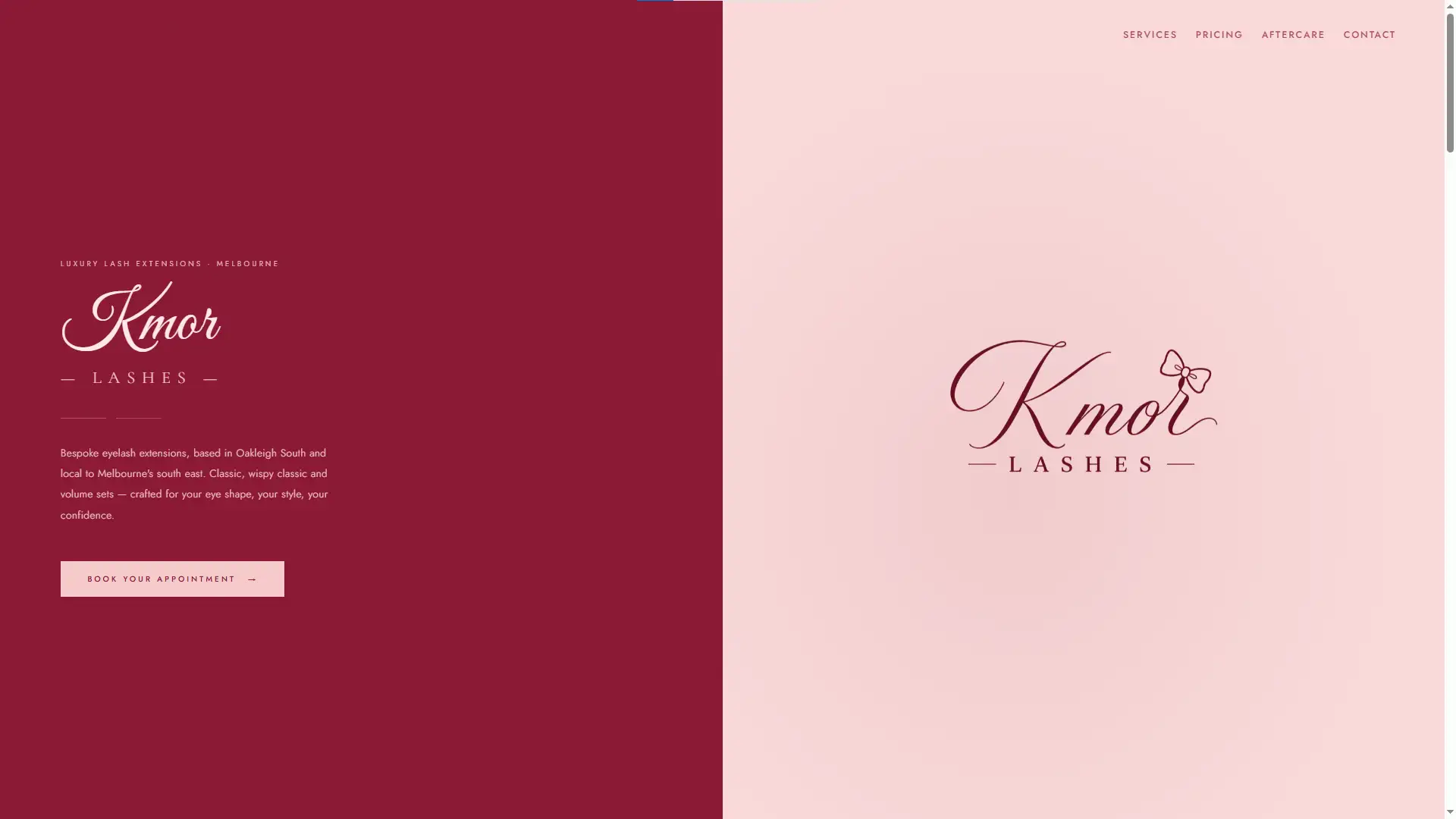 Kmor Lashes website